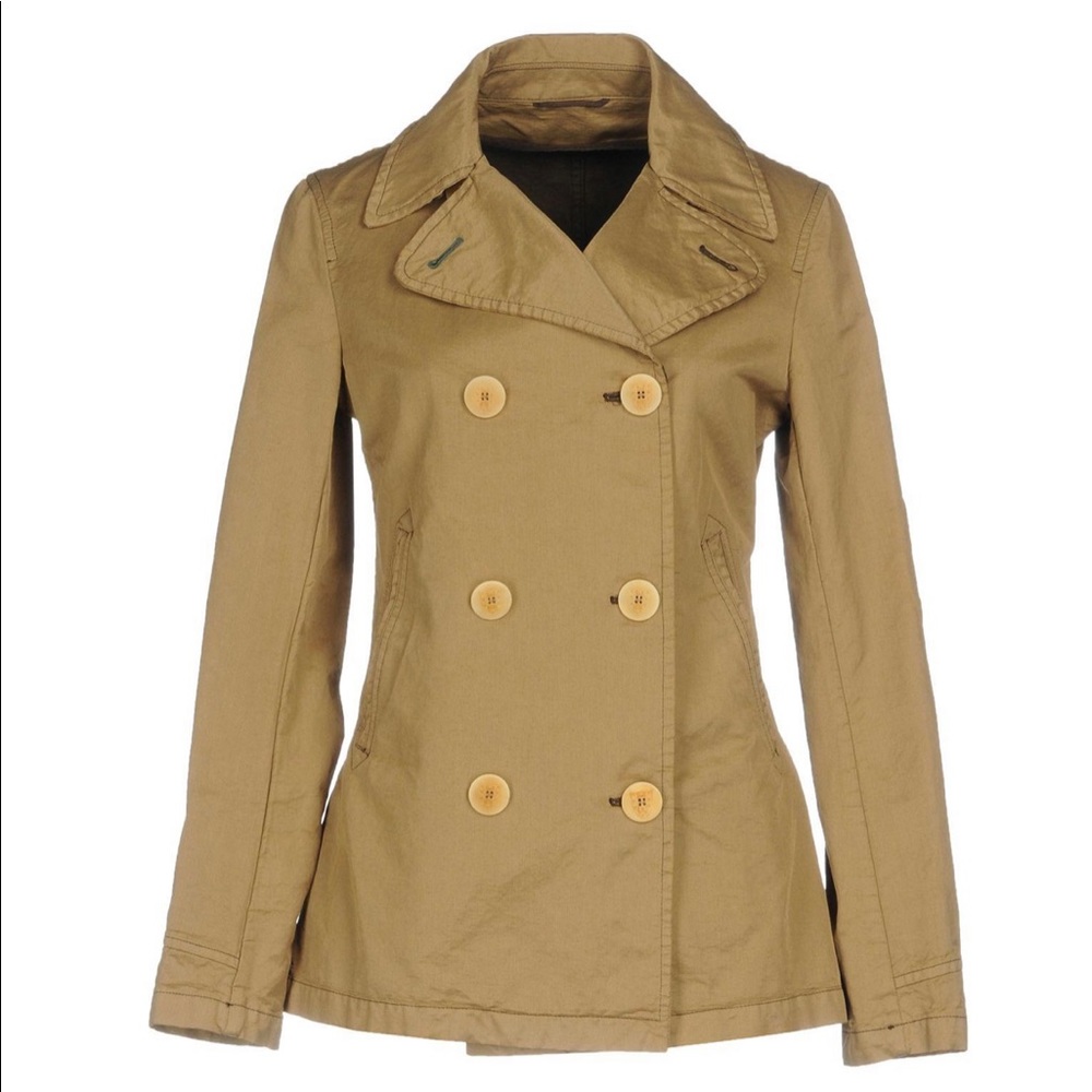 Camplin coated cotton double-breasted trench